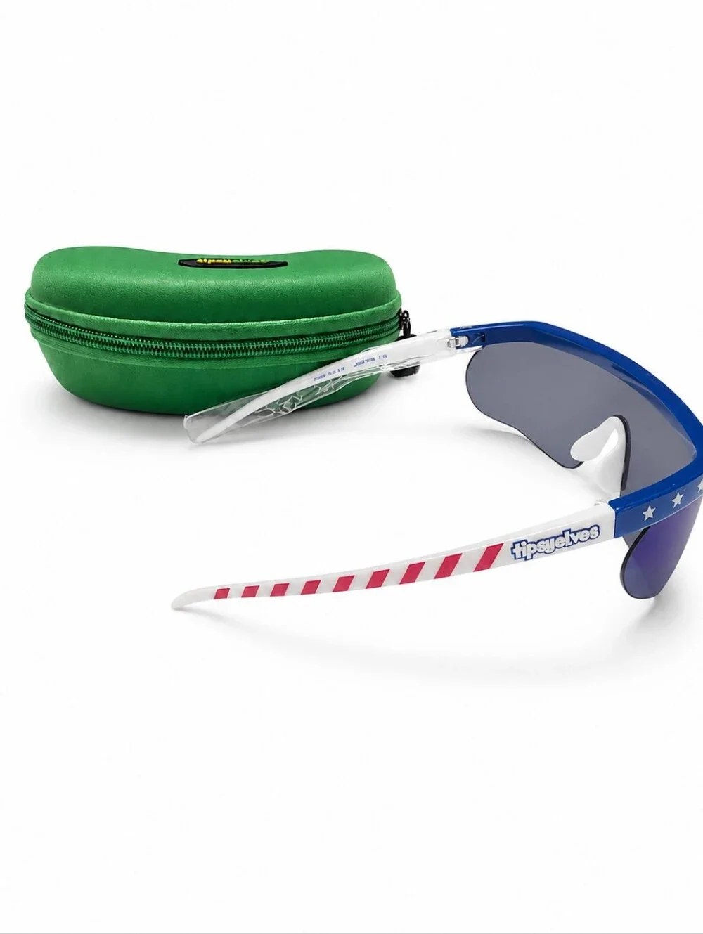 Tipsy Elves Say Can You See Blue Star Shield Sunglasses With Case New